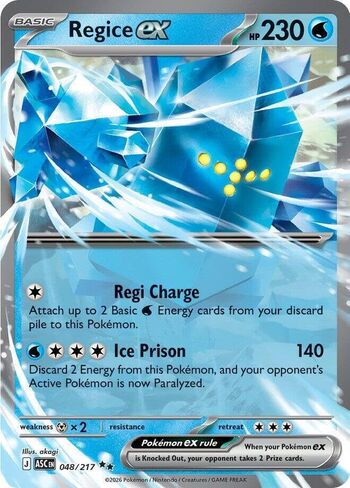 Pokemon - Regice ex 048/217 - Ascended Heroes - Ultra Rare - Foil - Single Card in Kuwait