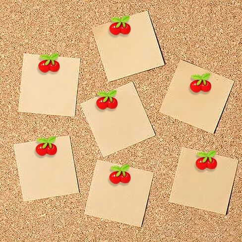 40 PCS Cherry Thumb Tacks Push Pins Cute Cherry Shaped Push Pins for Office Home Craft Projects Securing Papers and Notes in Saudi Arabia