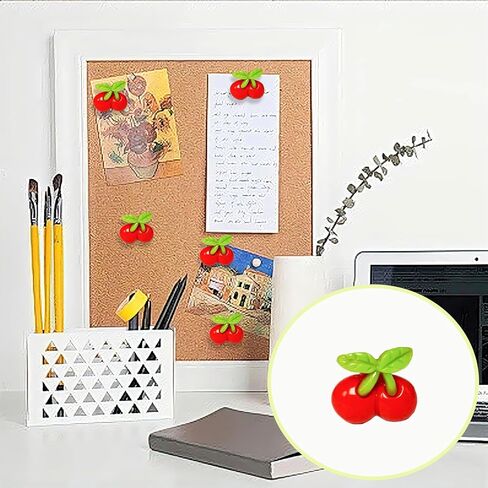 40 PCS Cherry Thumb Tacks Push Pins Cute Cherry Shaped Push Pins for Office Home Craft Projects Securing Papers and Notes in Saudi Arabia