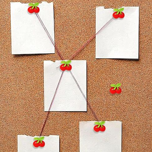 40 PCS Cherry Thumb Tacks Push Pins Cute Cherry Shaped Push Pins for Office Home Craft Projects Securing Papers and Notes in Saudi Arabia