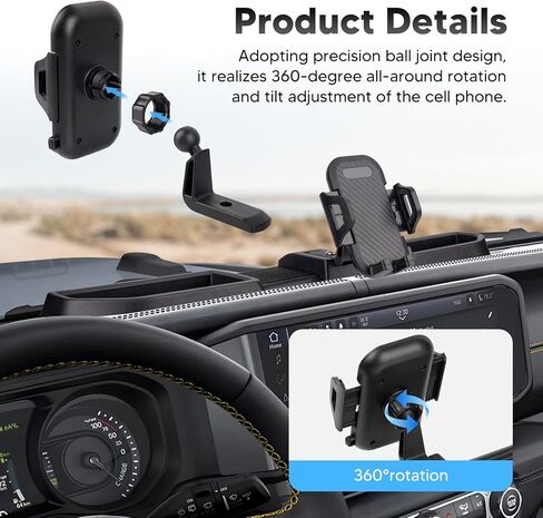 حامل هاتف Wrangler JL JLU: ملحقات تعديل يدوية متعددة التركيب من مادة ABS الصناعية لسيارة Jeep Wrangler JL JLU & Gladiator JT 2024 2025 2026 (ليس لـ 4xe) in Kuwait