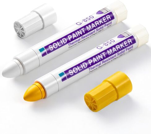 2 Pcs Solid Paint Markers Waterproof Fade Resistant Permanent Marker Pens for Metal Tire Glass Wood Home and Industrial Long Lasting Pens Suitable for Wet Oil Concrete Surfaces in Kuwait