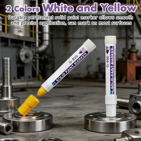 2 Pcs Solid Paint Markers Waterproof Fade Resistant Permanent Marker Pens for Metal Tire Glass Wood Home and Industrial Long Lasting Pens Suitable for Wet Oil Concrete Surfaces in Kuwait