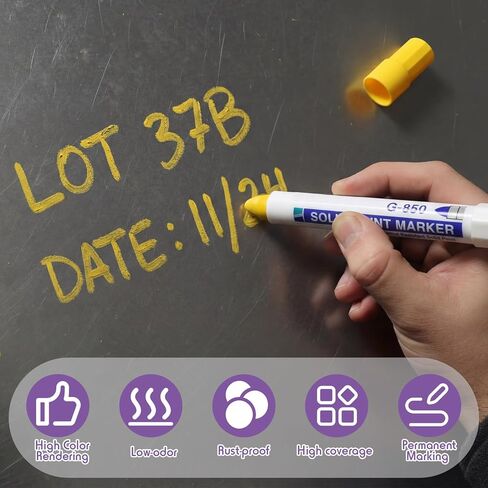 2 Pcs Solid Paint Markers Waterproof Fade Resistant Permanent Marker Pens for Metal Tire Glass Wood Home and Industrial Long Lasting Pens Suitable for Wet Oil Concrete Surfaces in Kuwait