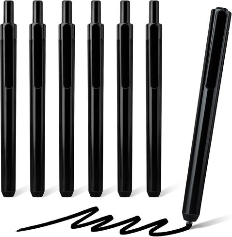 6 Pcs Retractable Permanent Markers, Fine Point Quick-drying Black Ink Marker Pens, Waterproof Fade Resistant Permanent Markers for Paper Plastic Wood Grass Metal Writing Coloring (Black) in Saudi Arabia