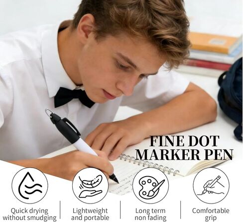 Mini Permanent Markers 15 Pcs, with Keychain Clip Fine Point Quick-Dry Black Ink Pens, for Badge ID Office Supplies School Teachers Labeling and Outdoor Gear Marking in Saudi Arabia