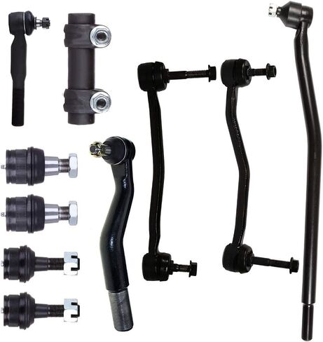 طقم تعليق 10 قطع - مناسب لـ 1999-2004 لـ Ford F-350 Super Duty 2000-2004 لـ Ford لـ F-250 Super Duty، يشمل - طرف قضيب ربط أمامي قابل لضبط الأكمام وصلة قضيب التأرجح وصلة كروية علوية سفلية in Kuwait