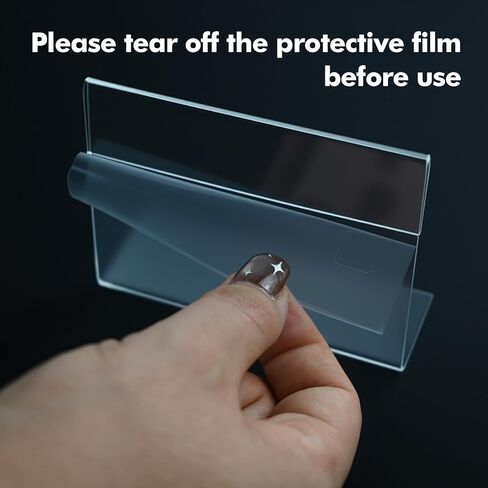 32 PCS 2.5 X 3.5 Inch Acrylic Business Card Holders,Clear Name Display Slant Back Sign Holders Card Stand Organizer for Desk Office Men Women,L Shaped Display Stand,Thickness 0.05inch in Saudi Arabia