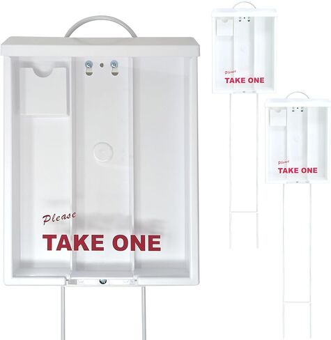 Mediz Outdoor Real Estate Brochure Box, Attached Yard Stake, Holds 250 8.5 x 11 Documents and 60 Business Cards, Flyer Literature Marketing Stand (Black, 2 Pack) in Saudi Arabia