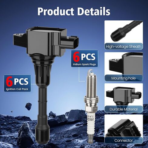 Set of 6 Ignition Coil Pack and 6 Iridium Spark Plug Compatible with Nissan For Infiniti Maxima Murano Pathfinder Quest Altima Q50 QX60 FX35 3.5L V6 Replacement for UF550 C1670 GN10244 5C1727 50150 in Saudi Arabia