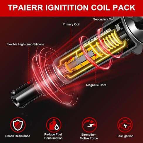 UF651 & 9686 Ignition Coil Pack and Iridium Spark Plugs Set of 4 Automotive Compatible with Hyundai Elantra Tucson/Kia Soul Forte 2011 2012 2013 2014 2015 2016 2017 2018 1.8L 2.0L L4 C1804 in Saudi Arabia