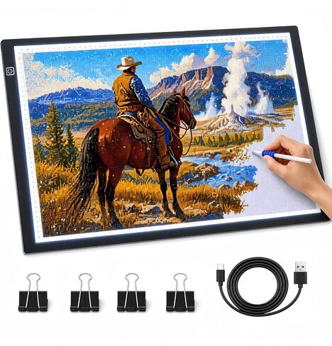 A2 Extra Large Tracing LED Light Pad Kits for Diamond Art, Sketching, Painting - Adjustable Brightness, Sketching, Tracing - USB Powered DIY Diamond Art Light Box - No mesh No dot in Saudi Arabia