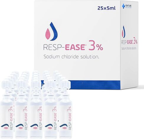 3% Hypertonic Saline Solution for Inhalation via Nebuliser 240ml / 8.11 FL OZ - Helps Clear Airways and Congestion from Lungs - 60 x 4ml Vials - Nebulizer Saline Solution in Saudi Arabia