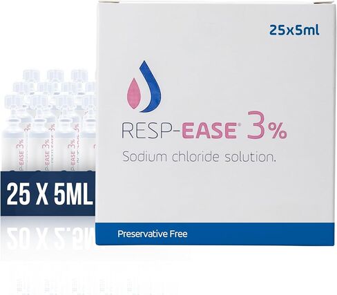 3% Hypertonic Saline Solution for Inhalation via Nebuliser 240ml / 8.11 FL OZ - Helps Clear Airways and Congestion from Lungs - 60 x 4ml Vials - Nebulizer Saline Solution in Saudi Arabia