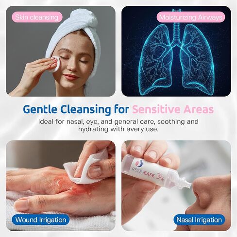 3% Hypertonic Saline Solution for Inhalation via Nebuliser 240ml / 8.11 FL OZ - Helps Clear Airways and Congestion from Lungs - 60 x 4ml Vials - Nebulizer Saline Solution in Saudi Arabia