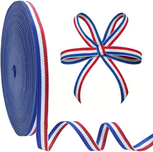 Red White Green Striped Grosgrain Ribbon, 3/8 Inch (10mm) 55 Yards Polyester Deco Holiday Ribbons Italian Flag Patriotic Stripe Candy Ribbon Trim for Christmas Trees Gift Wrapping Bouquets Wedding in Saudi Arabia