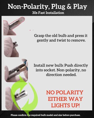 BA9S LED Bulb 1895 1893 1820 313 T4W, 𝟔-𝟑𝟎𝐕, 400% Brighter Than Halogen, 1:1 Design, Non-Polarity Plug & Play, 6000K for Interior Reading Lights, Glove Box Lights, Bingo Board Indicator Lights. in Saudi Arabia