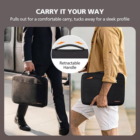 Micropack 360°Protective Laptop Sleeve Case with Handle for 14-inch MacBook Water-Resistant Laptop Bag for HP Lenovo Dell Acer Slim Travel Computer Bag,Black (Black, 14inch) in Saudi Arabia