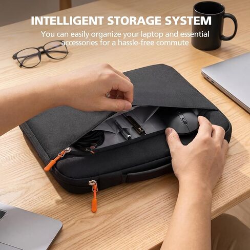 Micropack 360°Protective Laptop Sleeve Case with Handle for 14-inch MacBook Water-Resistant Laptop Bag for HP Lenovo Dell Acer Slim Travel Computer Bag,Black (Black, 14inch) in Saudi Arabia