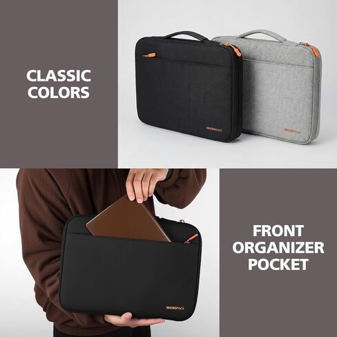 Micropack 360°Protective Laptop Sleeve Case with Handle for 14-inch MacBook Water-Resistant Laptop Bag for HP Lenovo Dell Acer Slim Travel Computer Bag,Black (Black, 14inch) in Saudi Arabia