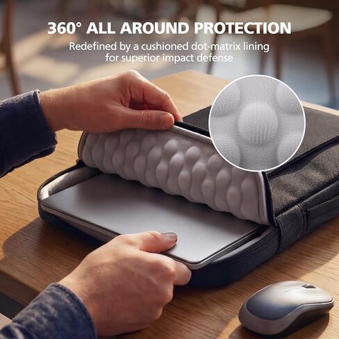 Micropack 360°Protective Laptop Sleeve Case with Handle for 14-inch MacBook Water-Resistant Laptop Bag for HP Lenovo Dell Acer Slim Travel Computer Bag,Black (Black, 14inch) in Saudi Arabia