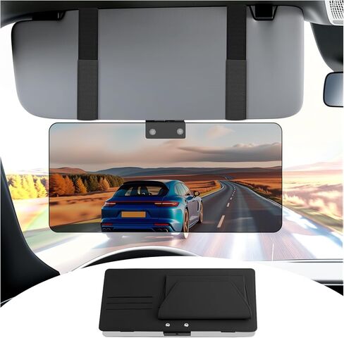 Sun Visor Extender for Car,Upgraded HD Anti-Glare Car Visor Extender Sun Blocker with Magnetic Storage Pouch & 3 Card Slots,180° Foldable Windshield Visors Extenders in Kuwait