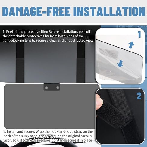 Sun Visor Extender for Car,Upgraded HD Anti-Glare Car Visor Extender Sun Blocker with Magnetic Storage Pouch & 3 Card Slots,180° Foldable Windshield Visors Extenders in Kuwait