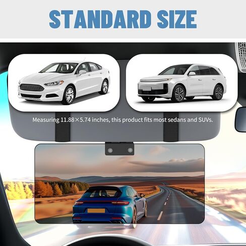 Sun Visor Extender for Car,Upgraded HD Anti-Glare Car Visor Extender Sun Blocker with Magnetic Storage Pouch & 3 Card Slots,180° Foldable Windshield Visors Extenders in Kuwait