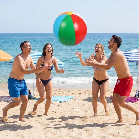 Sosation 4 Pcs Giant Inflatable Beach Ball 30inch Large Baseball Soccer Basketball Football 2.5ft Inflatable Sport Ball for Summer Pool Beach Outdoor Sports Themed Party(Various Style) in Saudi Arabia