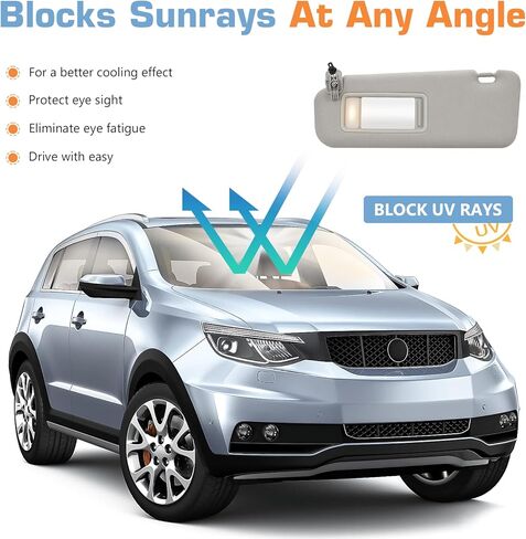 واقي من الشمس مع ضوء لسيارة Mazda CX-9 2010-2015، الجانب الأيسر للسائق، بديل TDY1-69-320 رمادي in Kuwait