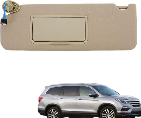 labwork Sun Visor Driver Side with Mirror and Light Beige Replacement for Honda Pilot 2017-2021 Honda Replacement for Ridgeline 2018-2020 83280-TG7-A12ZA in Kuwait