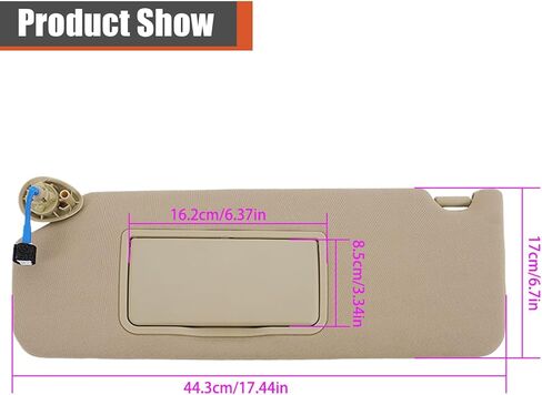 labwork Sun Visor Driver Side with Mirror and Light Beige Replacement for Honda Pilot 2017-2021 Honda Replacement for Ridgeline 2018-2020 83280-TG7-A12ZA in Kuwait