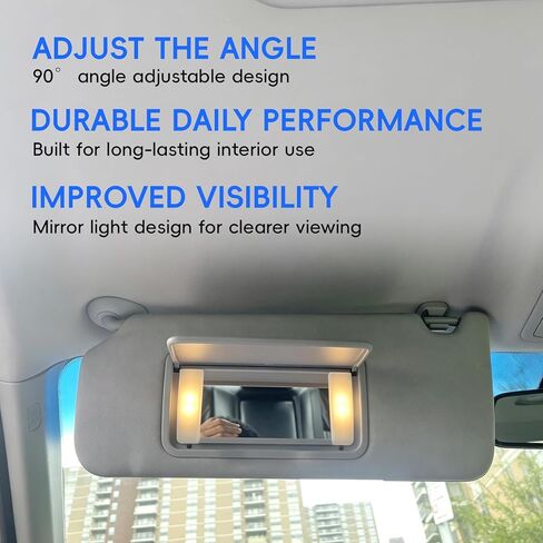 Driver Left Side Gray Sun Visor with Mirror Light Replacement for 2013-2017 Honda Accord Replace 83280-T2F-A52ZA in Saudi Arabia