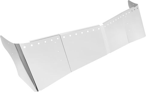 ALMULOO 14" Drop Visor Compatible with Kenworth W990 T680 T880 Mid-Roof & Standup Sleeper Trucks Bulleye Hole Wicked Roof Top Sun Visor Stainless Steel Polishing Silvery in Kuwait