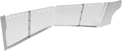 ALMULOO 14" Drop Visor Compatible with Kenworth W990 T680 T880 Mid-Roof & Standup Sleeper Trucks Bulleye Hole Wicked Roof Top Sun Visor Stainless Steel Polishing Silvery in Kuwait