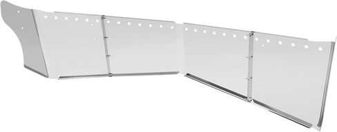 ALMULOO 14" Drop Visor Compatible with Kenworth W990 T680 T880 Mid-Roof & Standup Sleeper Trucks Bulleye Hole Wicked Roof Top Sun Visor Stainless Steel Polishing Silvery in Kuwait