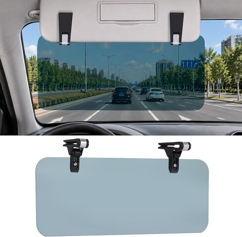 Car Sun Visor Extender – Anti-Glare Polarized Sun Blocker, UV400 Clip-On Tinted Visor Extension for Windshield, Ideal for Safe Driving in Saudi Arabia
