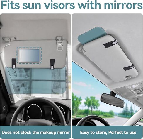 Car Sun Visor Extender – Anti-Glare Polarized Sun Blocker, UV400 Clip-On Tinted Visor Extension for Windshield, Ideal for Safe Driving in Saudi Arabia