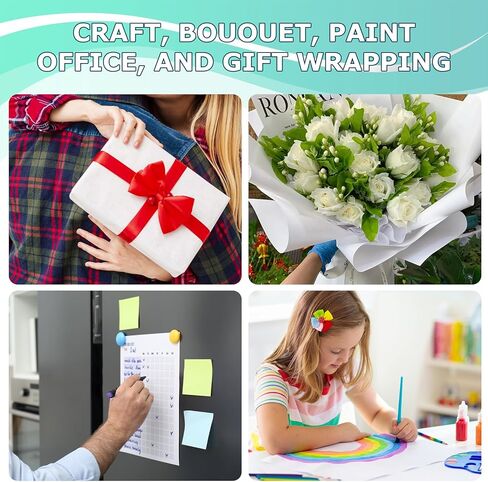 Vanhench 48"x1500" (125') White Bulletin Board Paper, Wrapping Paper, Art Kraft Paper for Easel Painting Drawing Sketching, Chart Poster, Floor Covering, Crafts Gift Wrap, 80GSM 55LB in Saudi Arabia
