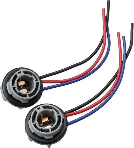 2 قطعة 1157/3157/2057/2357/7528 مقبس لمبة، 3 أسلاك مسبقة الأسلاك مقاومة للماء LED ضفيرة لإضاءة إشارة الانعطاف، متوافق مع السيارات والشاحنات وسيارات الدفع الرباعي in Kuwait