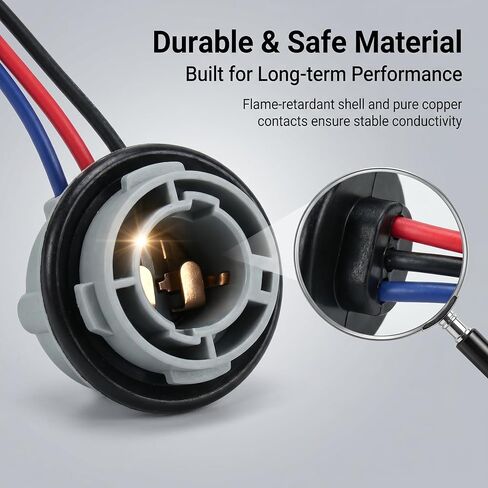 2 قطعة 1157/3157/2057/2357/7528 مقبس لمبة، 3 أسلاك مسبقة الأسلاك مقاومة للماء LED ضفيرة لإضاءة إشارة الانعطاف، متوافق مع السيارات والشاحنات وسيارات الدفع الرباعي in Kuwait