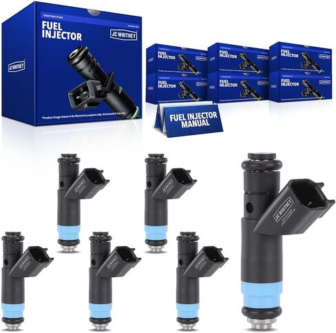 JC Whitney JFBAJCWFI00130 Set of 6 Fuel Injectors - Compatible with Ford Five Hundred Freestyle 2005-2007, Mercury Montego 2005-2007 - 3.0L Cyl.6 in Kuwait