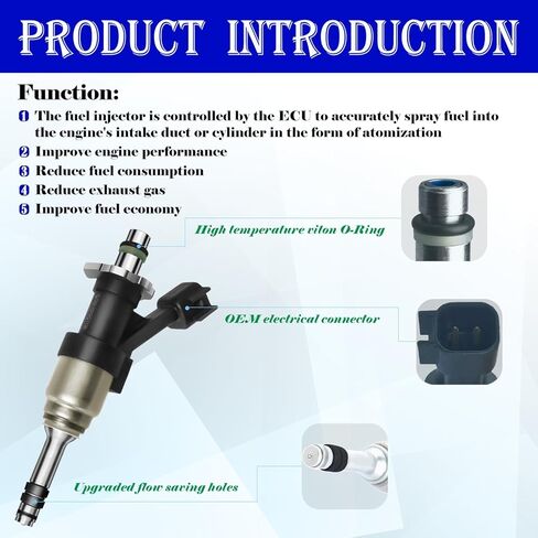 Fuel Injectors Fit for Chevy: Silverado 1500 / Tahoe/Suburban, For GMC: Yukon (& XL) / Sierra 1500, V6 4.3L / V8 5.3L, 2014-2018, OEM # 12668390, FJ1217 (8 Pcs) in Kuwait