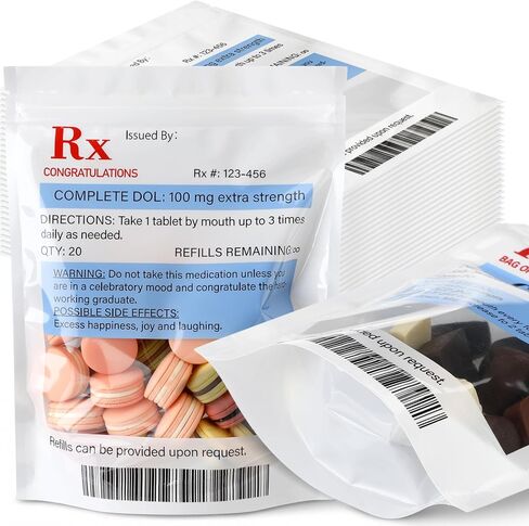 Epakh 50 جهاز كمبيوتر شخصى CNA مضحك ممرضة تقدير هدية أكياس حبوب البرد السائبة Rx الوقوف الأشياء الجيدة كوكي الحلوى الحقيبة أكياس علاج مضحكة للممرضة طبيب الصيدلة الطبية فني لوازم الحفلات ديكور in Kuwait