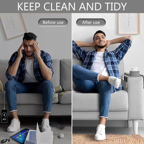 Couch Cup Holder,Couch Caddy Armrest,Couch Accessories,Armchair Caddy with Assesory Side Pockets for Storage Remotes, Cell-Phone,Tablet Or Snack, Anti-Spill and Anti-Slip Couch Drink Holder Caddy in Saudi Arabia
