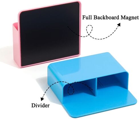 Magnetic Marker & Chalk Pen Holder Combo Set - Large & Small Organizers + Eraser for Whiteboard, Blackboard, Fridge, Metal Locker, Cabinet (White) in Saudi Arabia