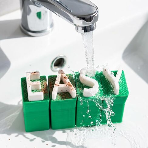 72-Piece Alphabet Letter and Number Stamps Set for Polymer Clay Pottery, One-Piece Sturdy Plastic Embosser Tools with Storage Box for Ceramics DIY Crafts, 0.39-Inch Traditional Font, Green/White in Saudi Arabia