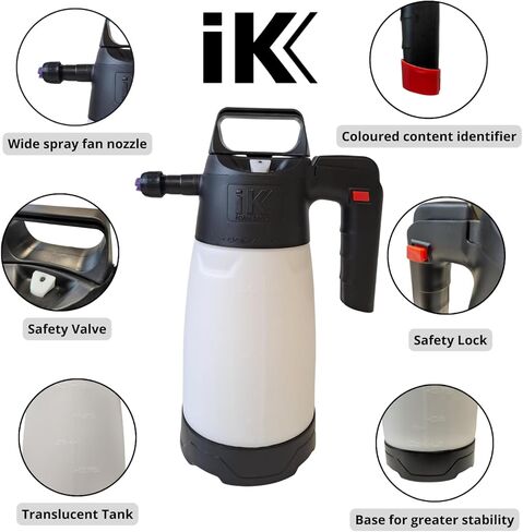 Professional Sprayer IK Foam Pro 2 - Cleaning, Automotive, Detailing and Wheel Cleaner applicator - Designed for Application of Foaming Agents - Professional Cleaning -Mouth Opening - Made in Europe in Saudi Arabia