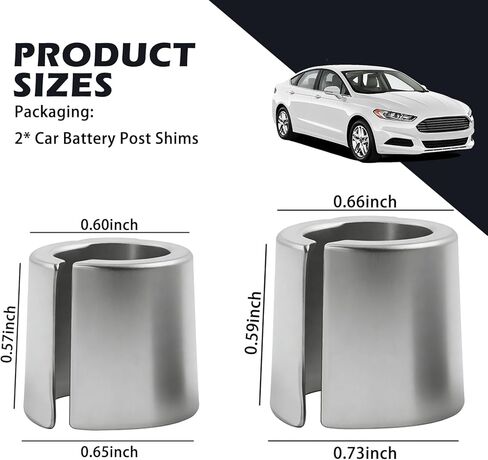 1 Pair of Car Battery Terminal Shims,Adjustable Battery Post Shims for Positive & Negative to Reduce Gaps and Wear,Universal Batteries Terminal Caps Car Accessories in Kuwait