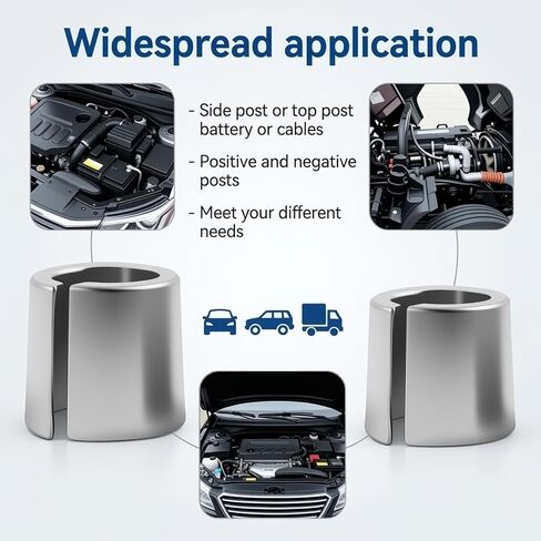 1 Pair of Car Battery Terminal Shims,Adjustable Battery Post Shims for Positive & Negative to Reduce Gaps and Wear,Universal Batteries Terminal Caps Car Accessories in Kuwait